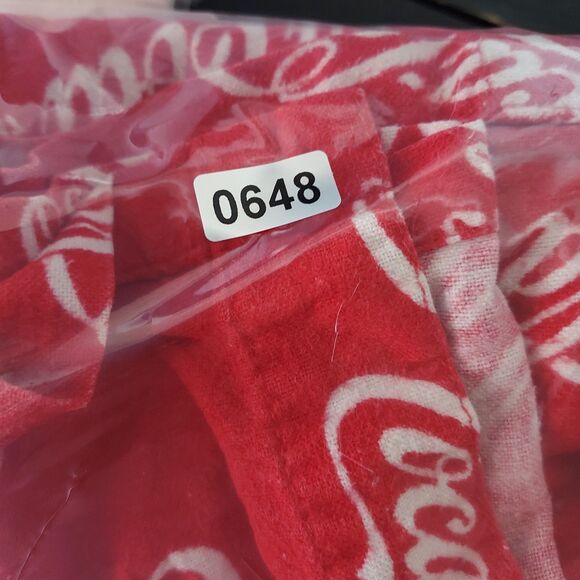 Coca-Cola Men’s Medium Red All-Over Logo Button-Up Shirt Vintage Promo - Picture 9 of 9